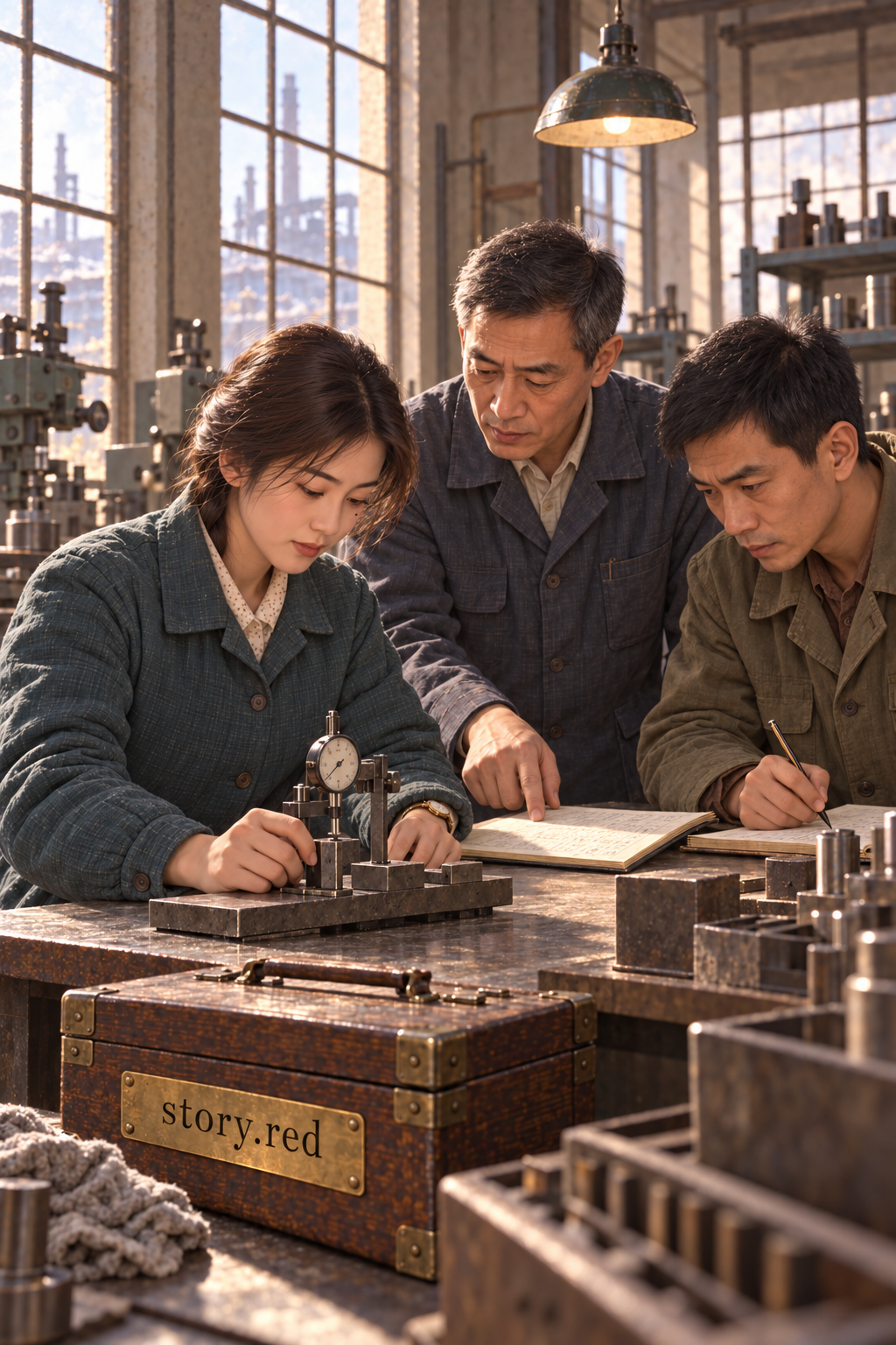 เยว่ชิงขอให้ตรวจค่าที่อ่านซ้ำต่างกัน ก่อนช่างเกาสั่งหยุดฐานซึ่งยังตั้งไม่แน่นอน และฟางไห่เซิงบันทึกขอบเขตการตรวจครั้งแรกของตนเพิ่ม